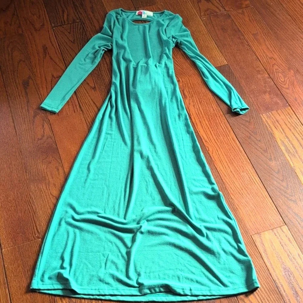 Free People - Aubre Open-Back Essential Maxi Dress Mermaid Green - Picture 3 of 6